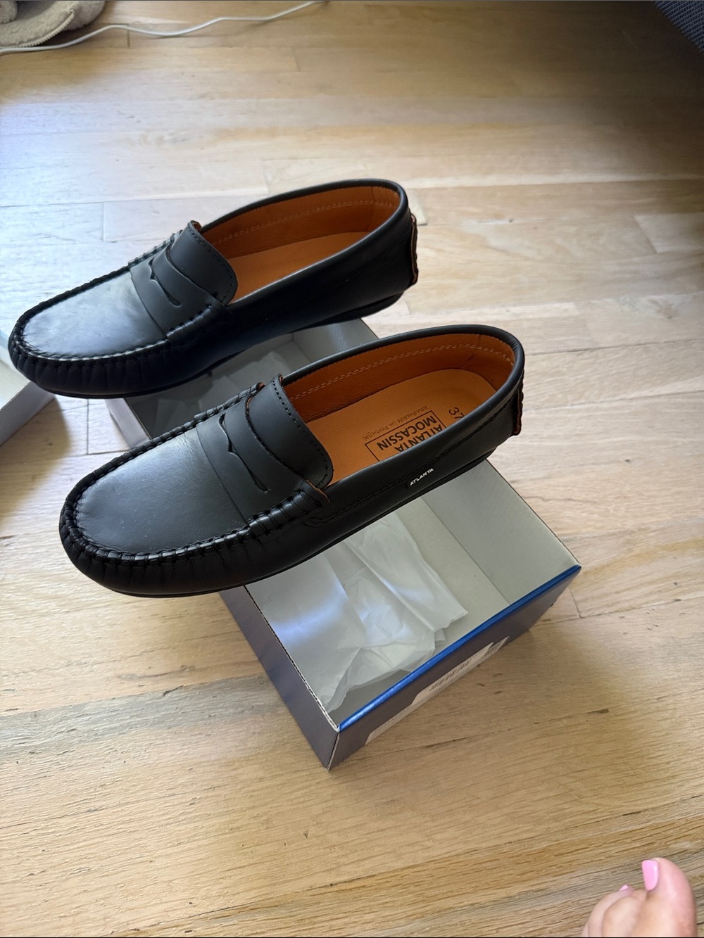 Kids Black Moccasin Loafers - Classic Slip-On Comfort